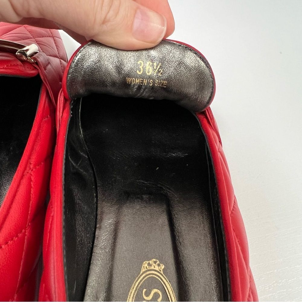 TOD’s Quilted Red Leather Loafer 6.5 - Picture 10 of 10